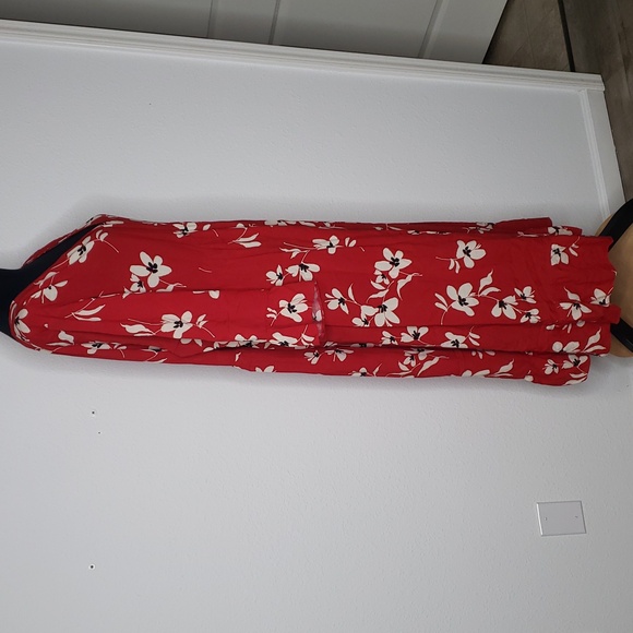 New Look Curves Womens Babydoll Floral Viscose Midi Dress Size 22 Boho Summer - Picture 4 of 14